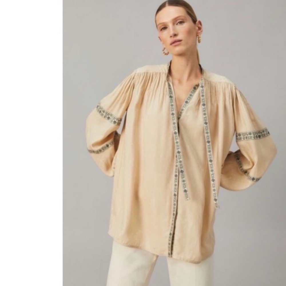 Tory Burch Jacquard Ribbon Blouse.